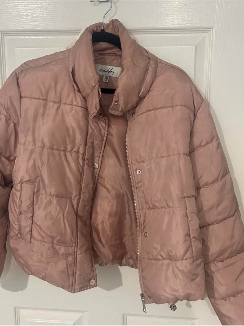 Sebby Rose Pink Quilted Puffer Jacket